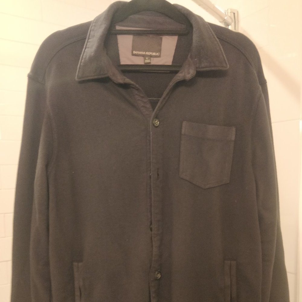 Banana Republic Men's Charcoal Heavy Knit Shirt - L
